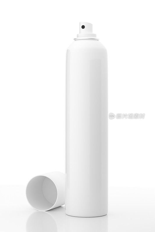 空白白色除臭剂香水喷雾模型- 3D插图渲染
